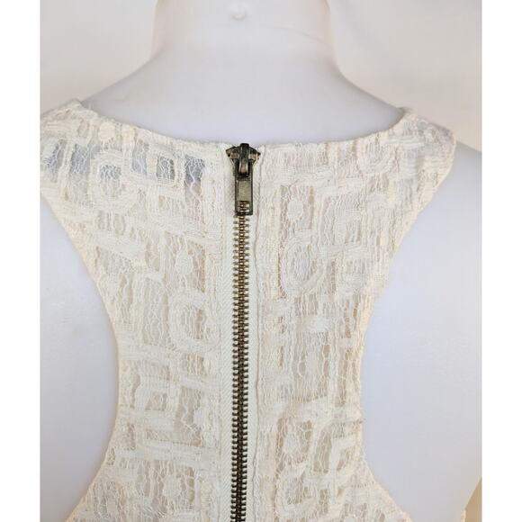 Patterson J. Kincaid Tank Top XS Ivory Tiered Lace Cotton Dressy Coquette Boho - Picture 8 of 12